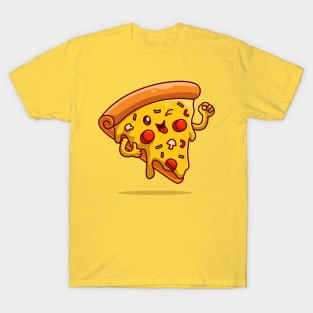 Cute Melted Pizza Thumbs Up T-Shirt